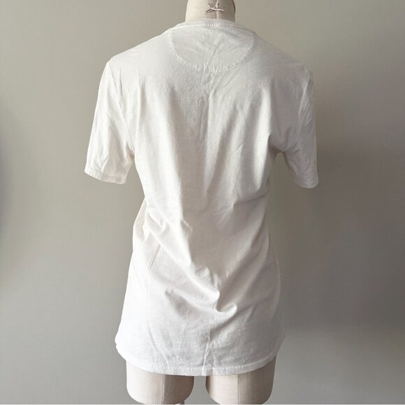 Black Brown 1826 Off White T-Shirt Mens Size Small Tropical Coastal Short Sleeve - Picture 5 of 7